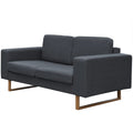 NNEVL 2-Seater Sofa Fabric Dark Grey