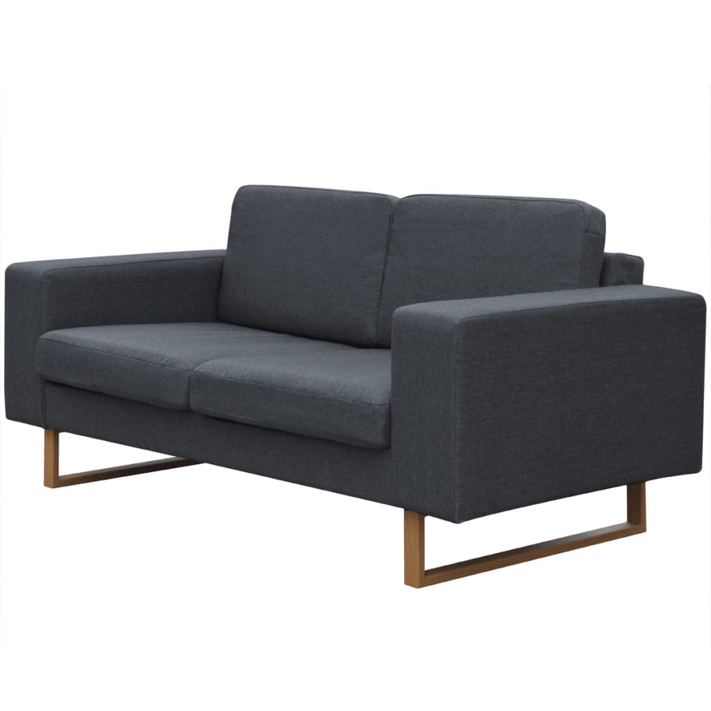 NNEVL 2-Seater Sofa Fabric Dark Grey
