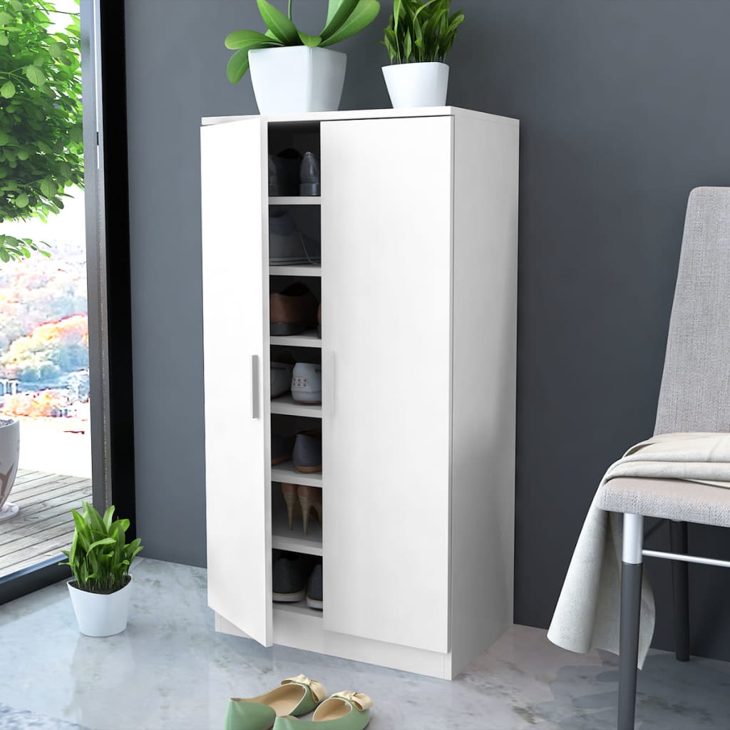 NNEVL Shoe Cabinet 7 Shelves White