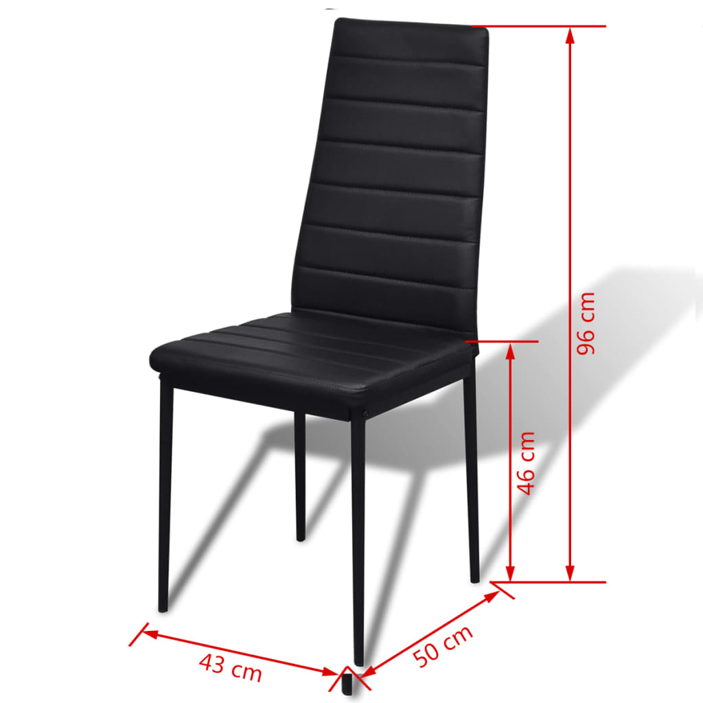 NNEVL Five Piece Dining Table Set Black