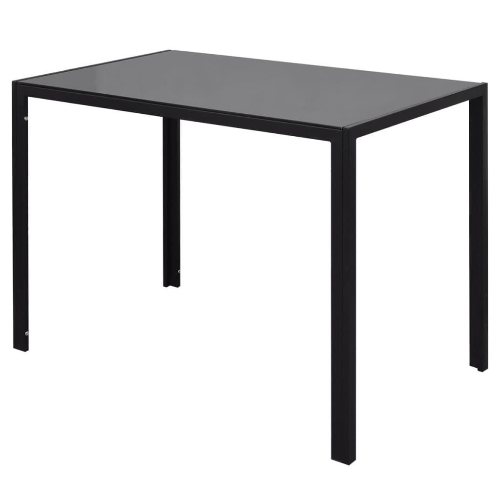 NNEVL Seven Piece Dining Table Set Black