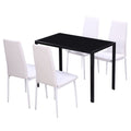 NNEVL Five Piece Dining Table Set Black and White