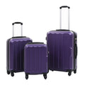 Vidaxl 3-piece hard suitcase set abs purple