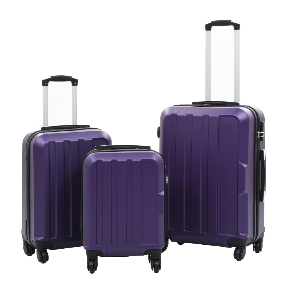 Vidaxl 3-piece hard suitcase set abs purple