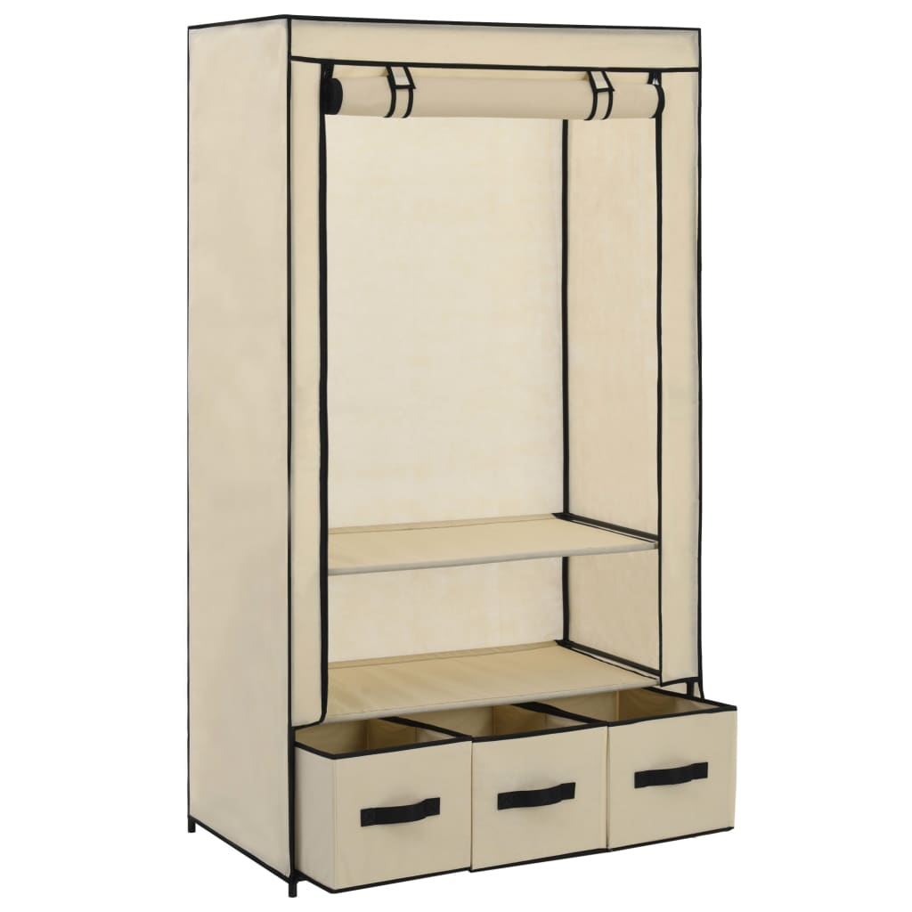 NNEVL Wardrobe Cream 87x49x159 cm Fabric