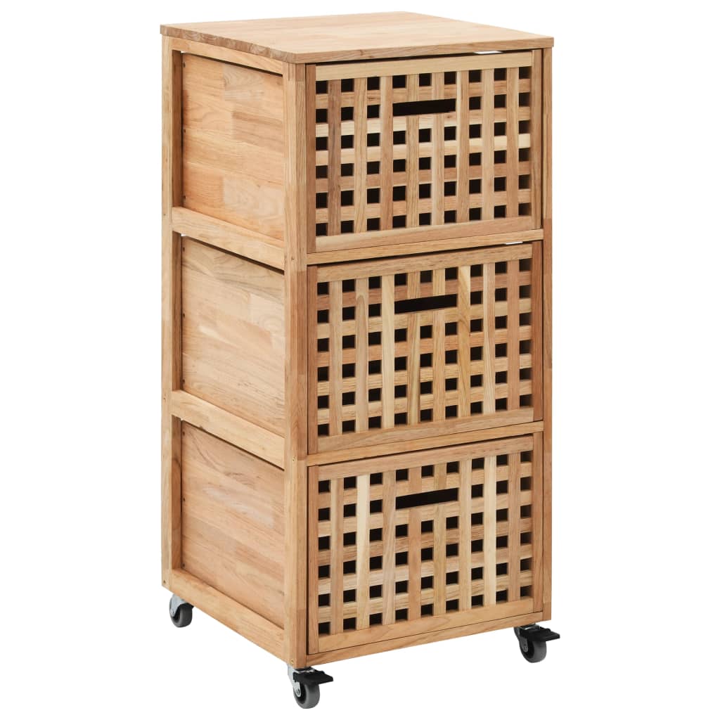 NNEVL Bathroom Cabinet 41x41x91 cm Solid Walnut Wood