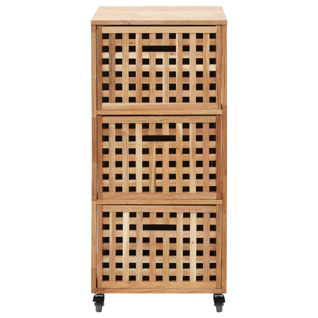NNEVL Bathroom Cabinet 41x41x91 cm Solid Walnut Wood