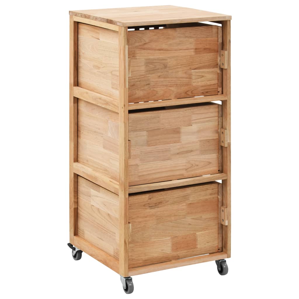 NNEVL Bathroom Cabinet 41x41x91 cm Solid Walnut Wood