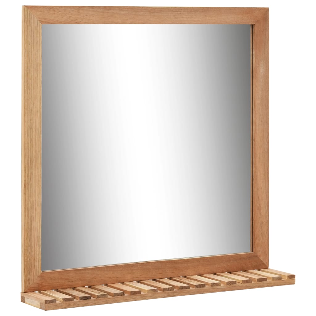 NNEVL Bathroom Mirror 60x12x62 cm  Solid Walnut Wood