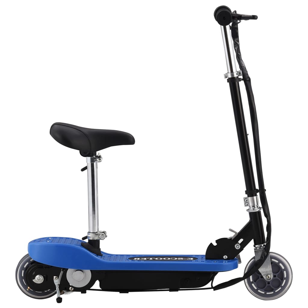 Vidaxl electric scooter with seat 120 W blue-0