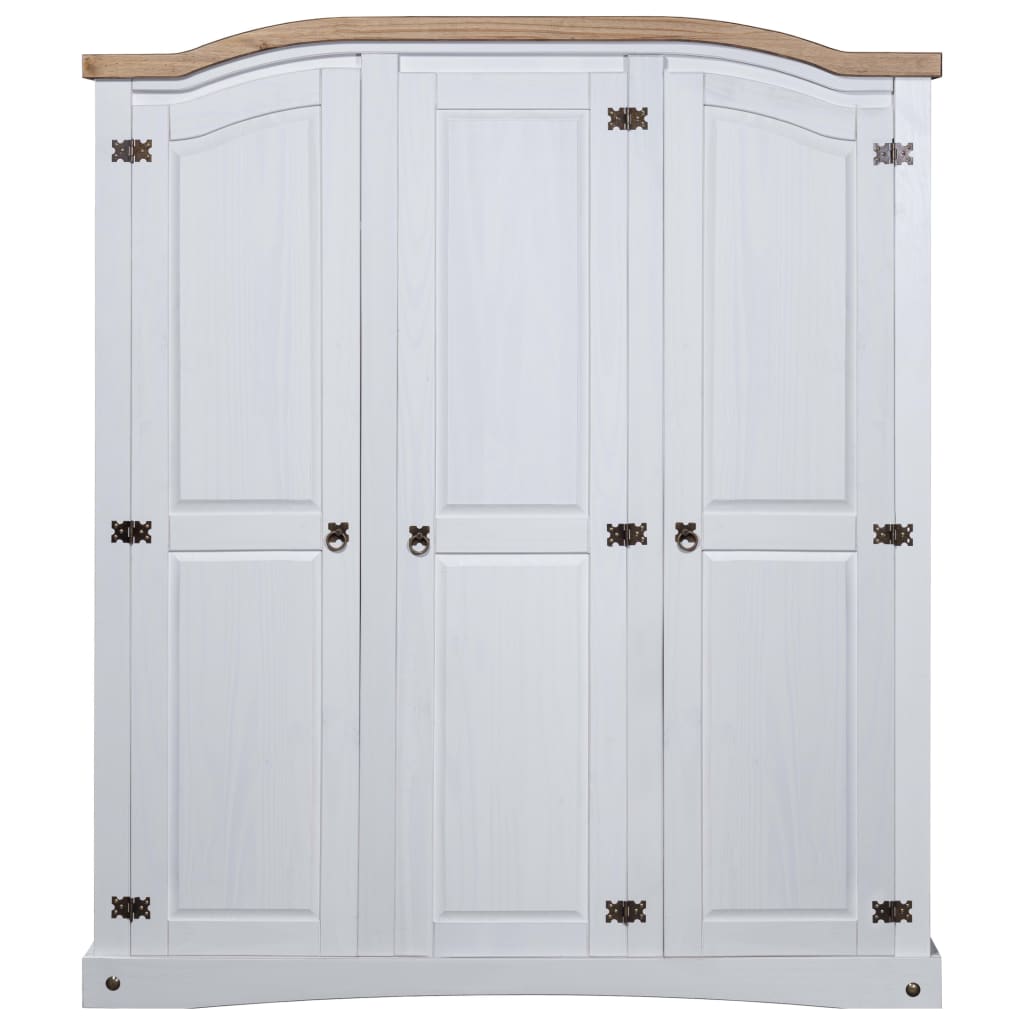 NNEVL Wardrobe Mexican Pine Corona Range 3 Doors White