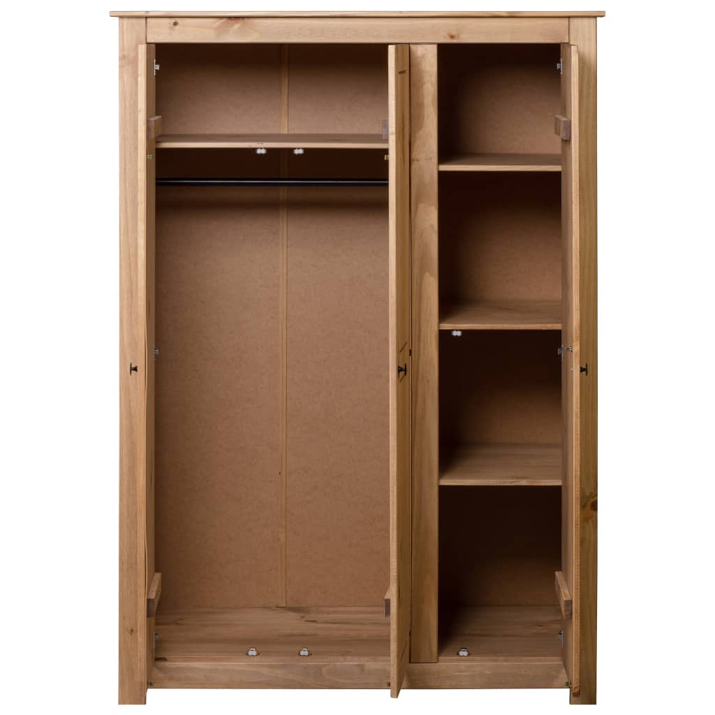 NNEVL 3-Door Wardrobe 118x50x171.5 cm Pine Panama Range