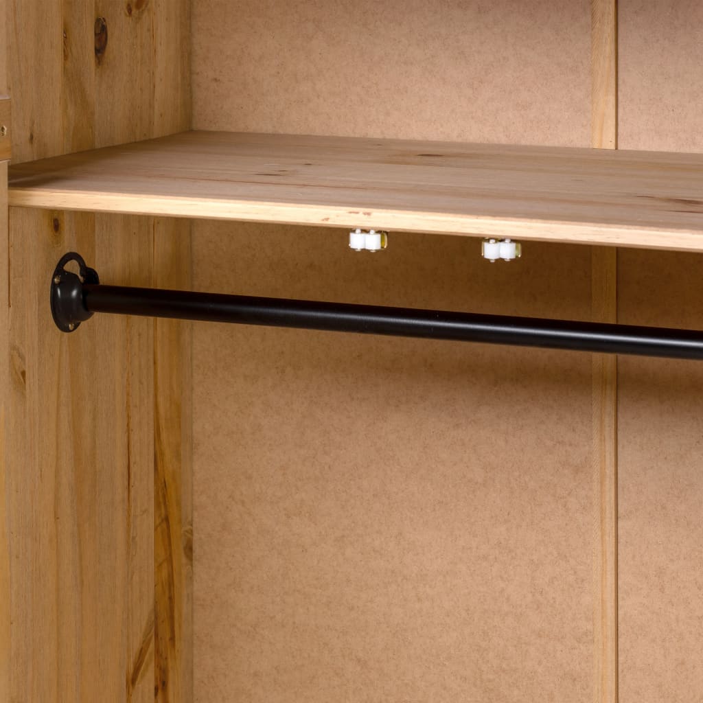 NNEVL 3-Door Wardrobe 118x50x171.5 cm Pine Panama Range