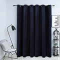 Vidaxl blackout curtain with rings 290x245 cm velvet black-0