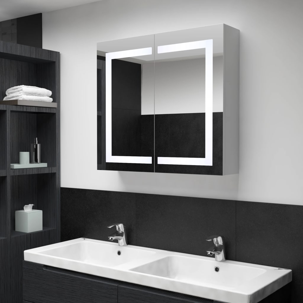 NNEVL LED Bathroom Mirror Cabinet 80x12.2x68 cm