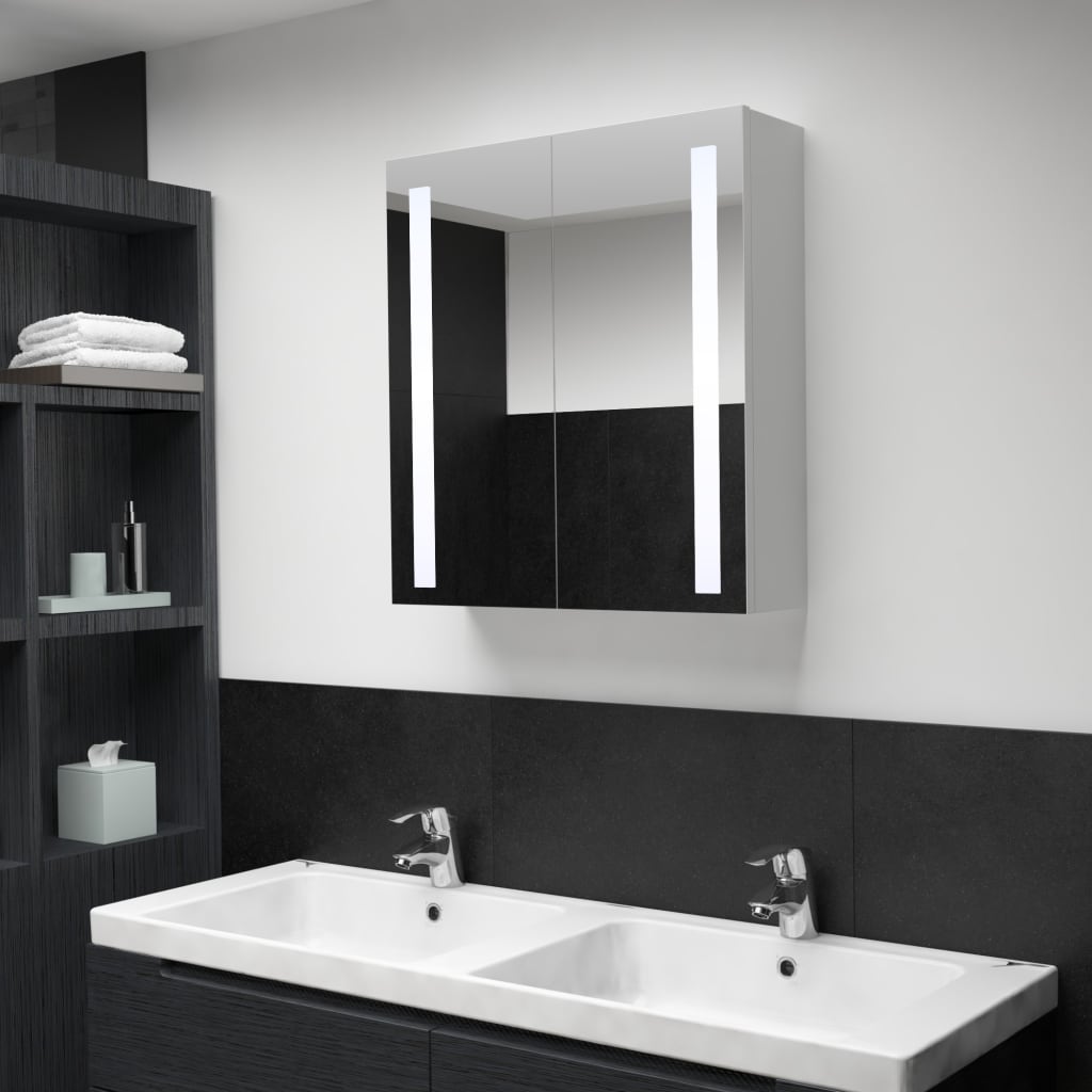 NNEVL LED Bathroom Mirror Cabinet 60x14x62 cm