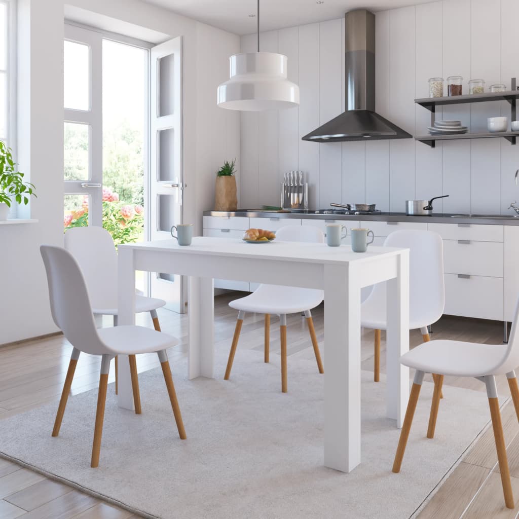 NNEVL Dining Table White 120x60x76 cm Chipboard