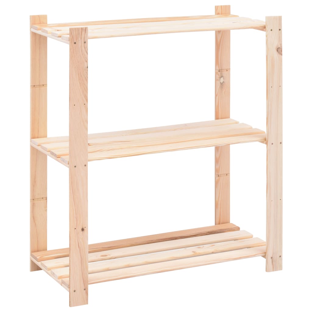 Vidaxl 3-Tier Storage Rack 80x38x90 cm Solid Pinewood 150 kg-0