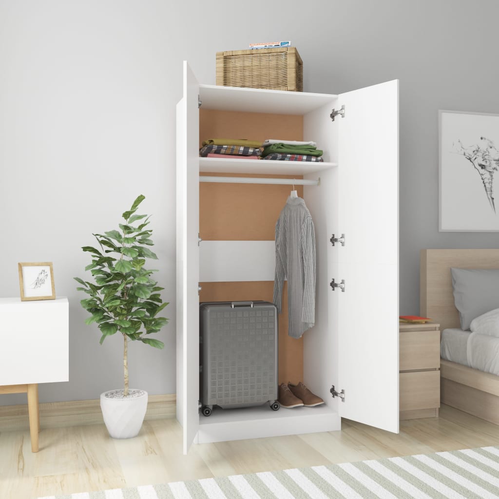 NNEVL Wardrobe White 80x52x180 cm Chipboard