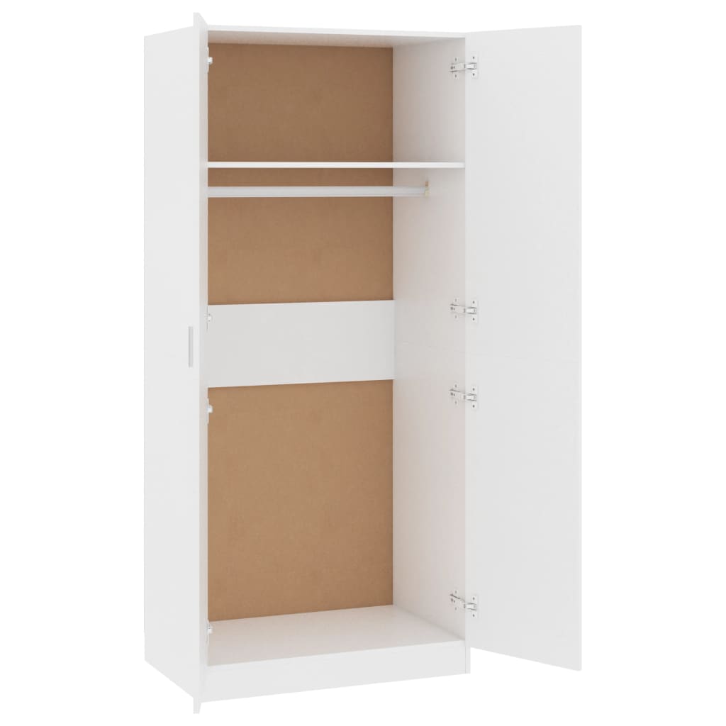 NNEVL Wardrobe White 80x52x180 cm Chipboard