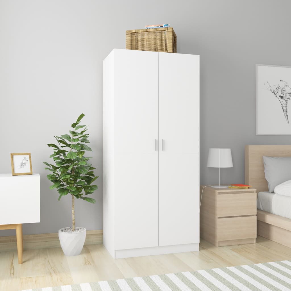 NNEVL Wardrobe White 80x52x180 cm Chipboard