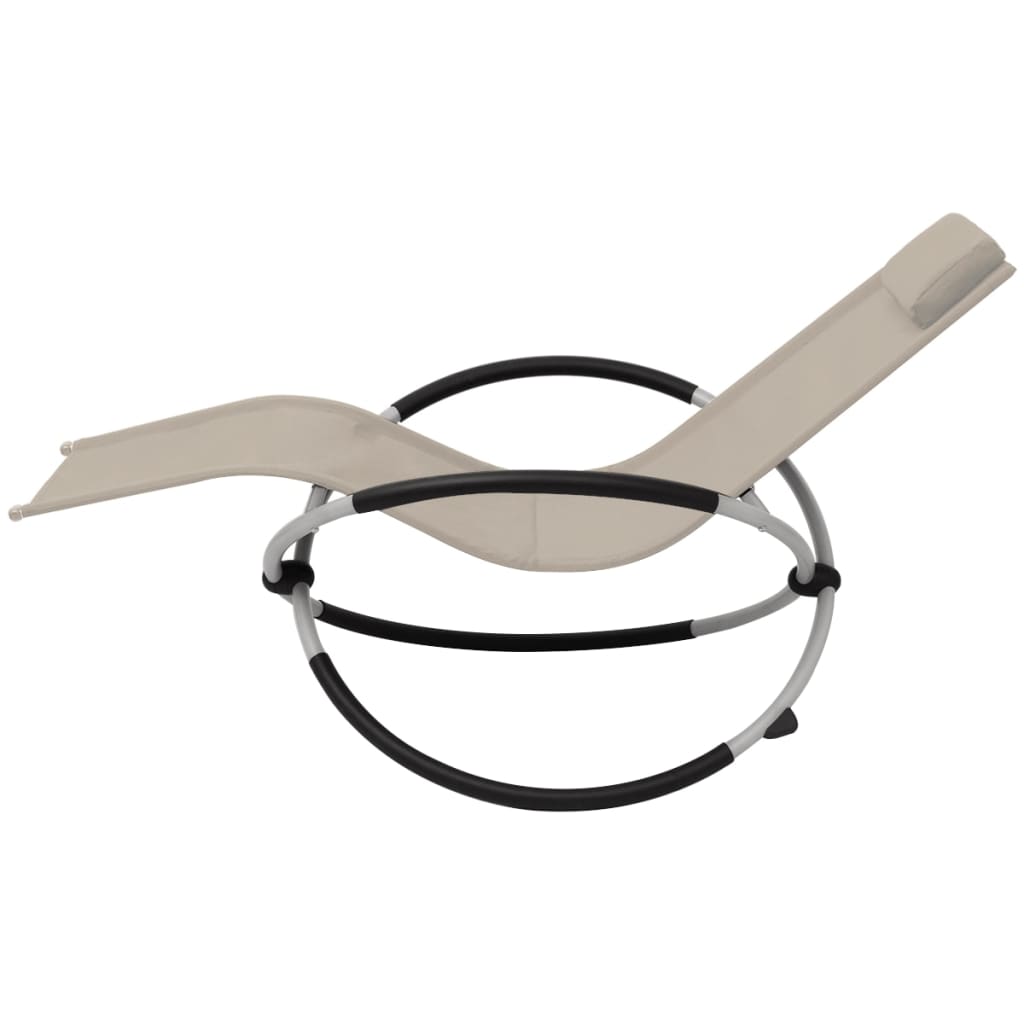 NNEVL Outdoor Geometrical Sun Lounger Steel Cream