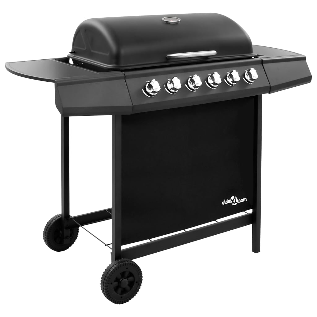 Vidaxl gas barbecue with 6 burners black-0