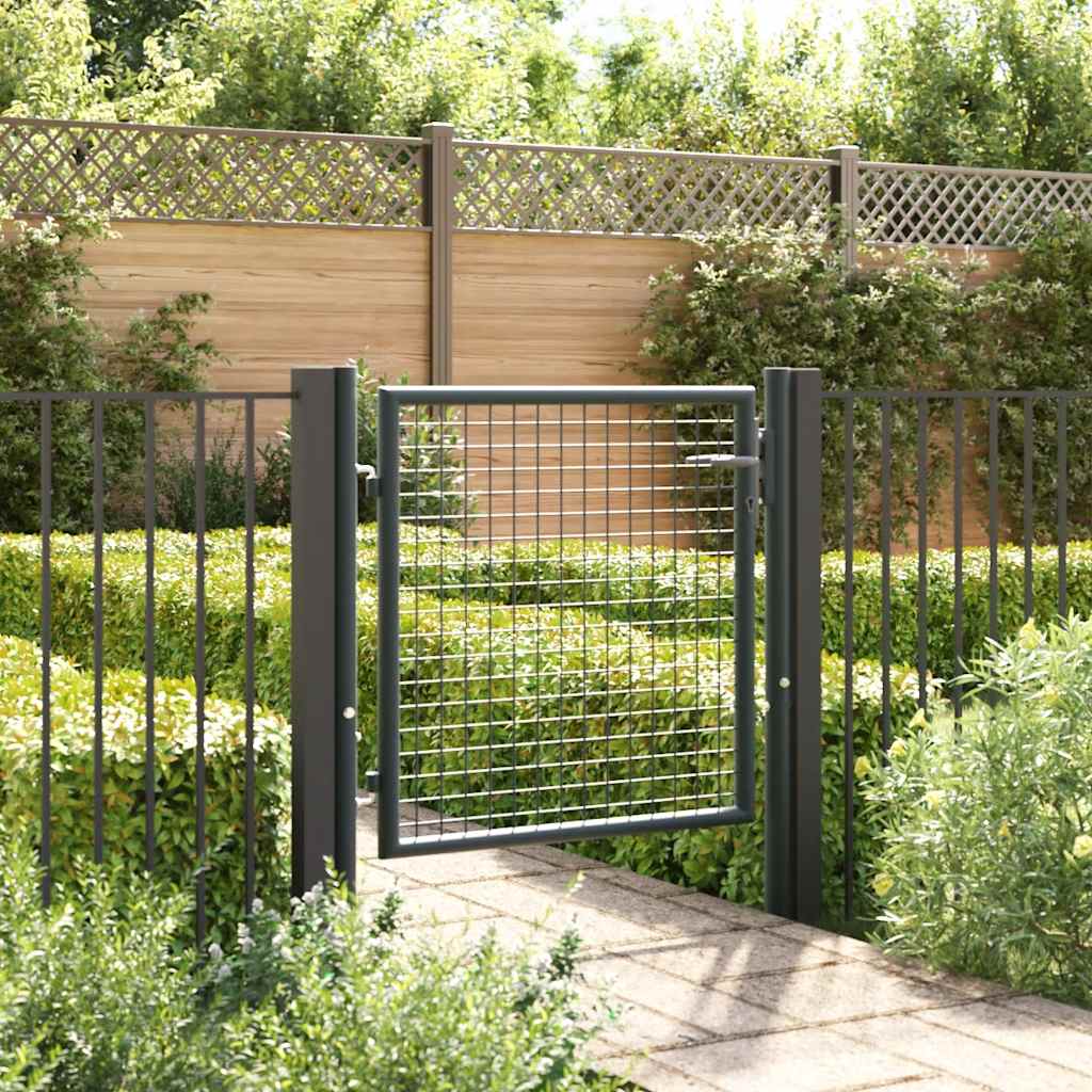 Vidaxl Galvanized Steel Mesh Garden Fence 100x75 cm Grey-0