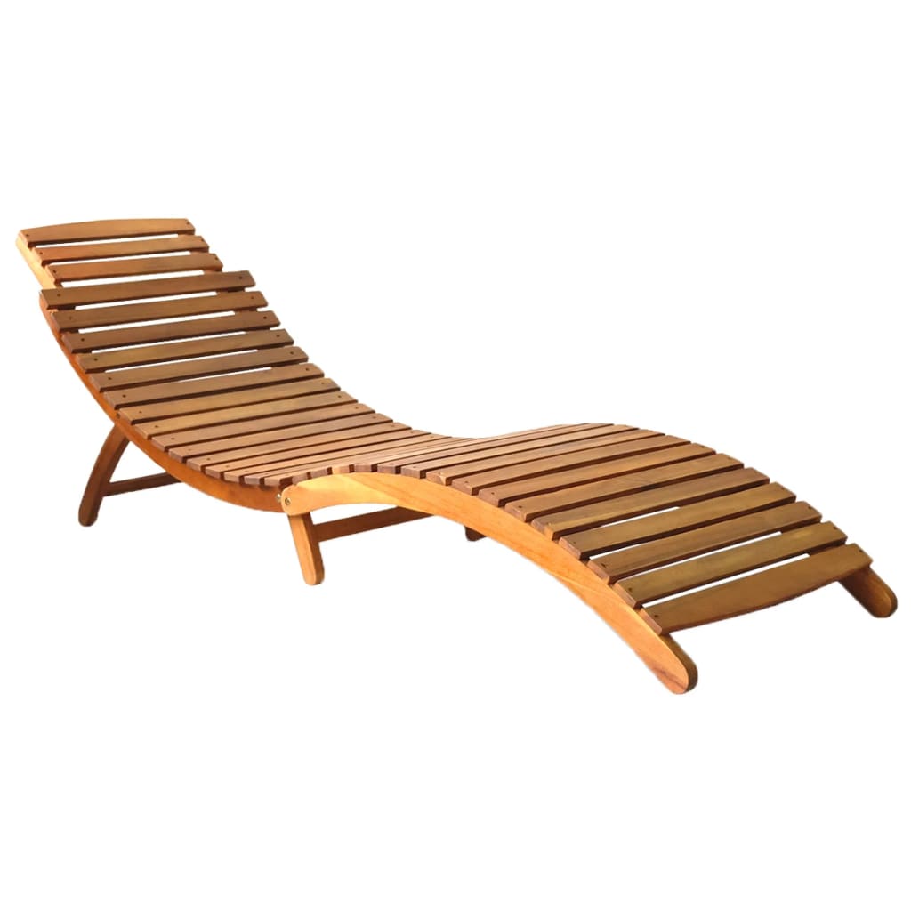 NNEVL Sun Lounger Solid Acacia Wood Brown