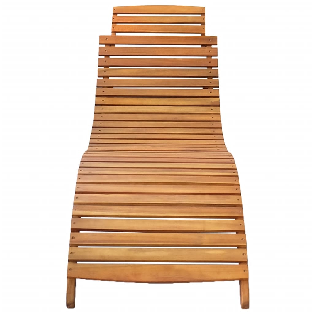 NNEVL Sun Lounger Solid Acacia Wood Brown