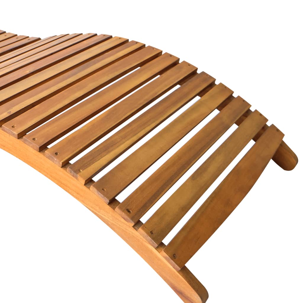 NNEVL Sun Lounger Solid Acacia Wood Brown