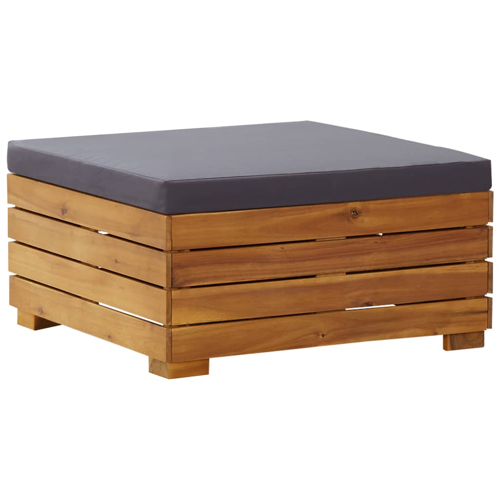 NNEVL Sectional Footrest 1 pc with Cushion Solid Acacia Wood