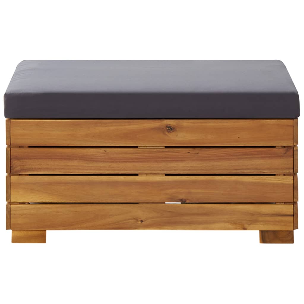NNEVL Sectional Footrest 1 pc with Cushion Solid Acacia Wood