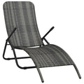 NNEVL Folding Sun Lounger Poly Rattan Grey