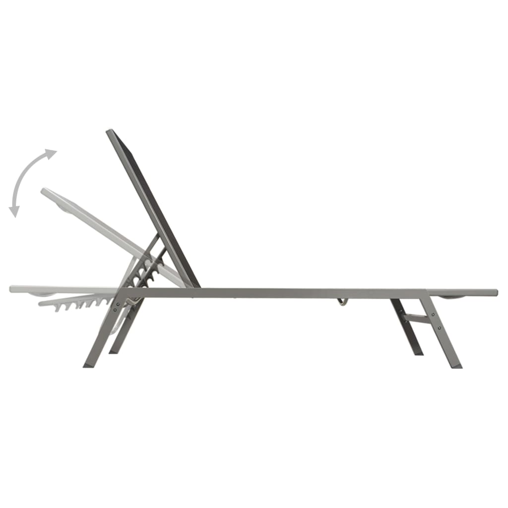 NNEVL Sun Lounger Steel and Textilene Black