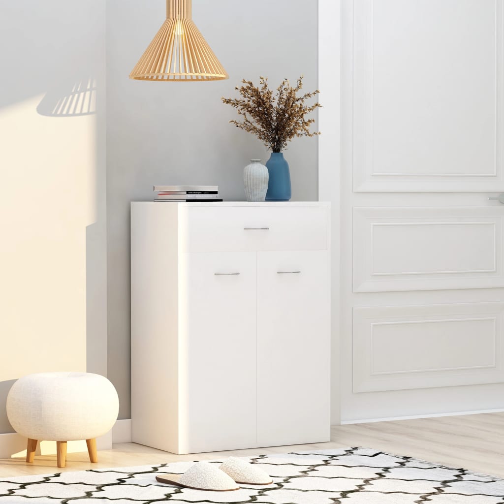 Vidaxl shoe cabinet 60x35x84 cm processed wood white-0