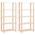 Vidaxl storage racks 5-tier 2 pcs 80x38x170 cm pine wood 250 kg-0