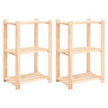 Vidaxl Storage Racks 3-Tier 2 pcs 60x38x90 cm Solid Pine Wood 150 kg-0