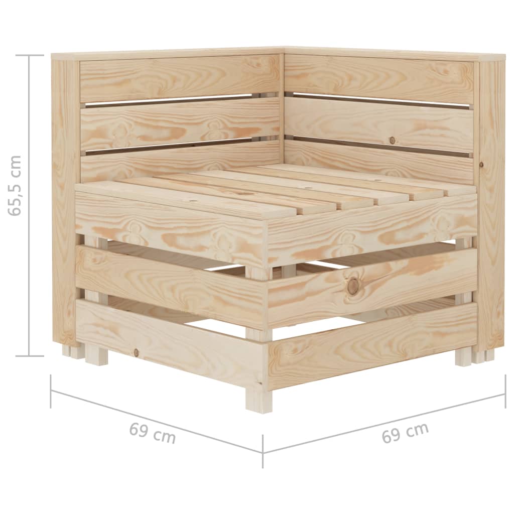 NNEVL Garden Pallet Corner Sofa Wood