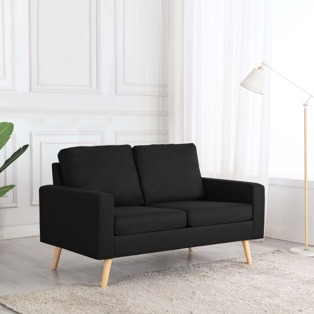 NNEVL 2-Seater Sofa Black Fabric