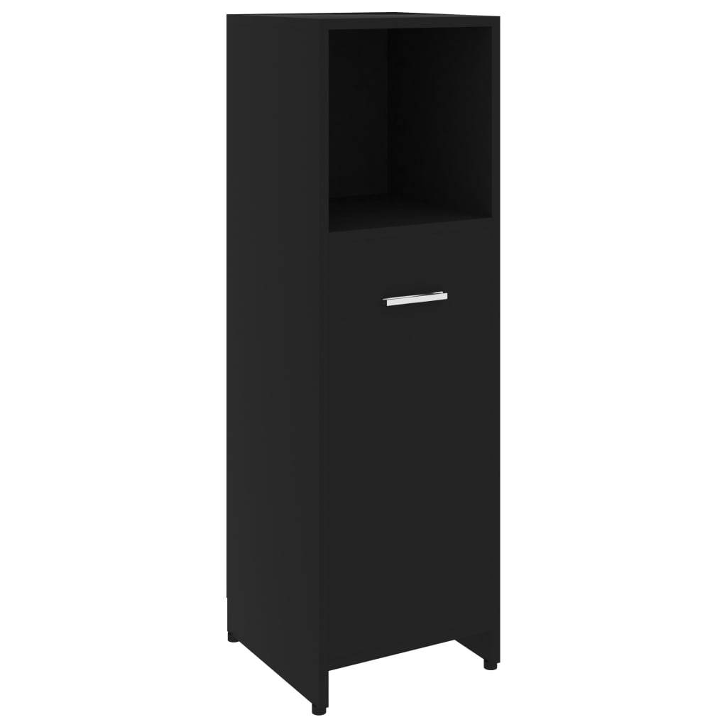 NNEVL Bathroom Cabinet Black 30x30x95 cm Chipboard