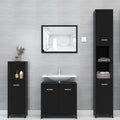 NNEVL Bathroom Cabinet Black 30x30x183.5 cm Chipboard