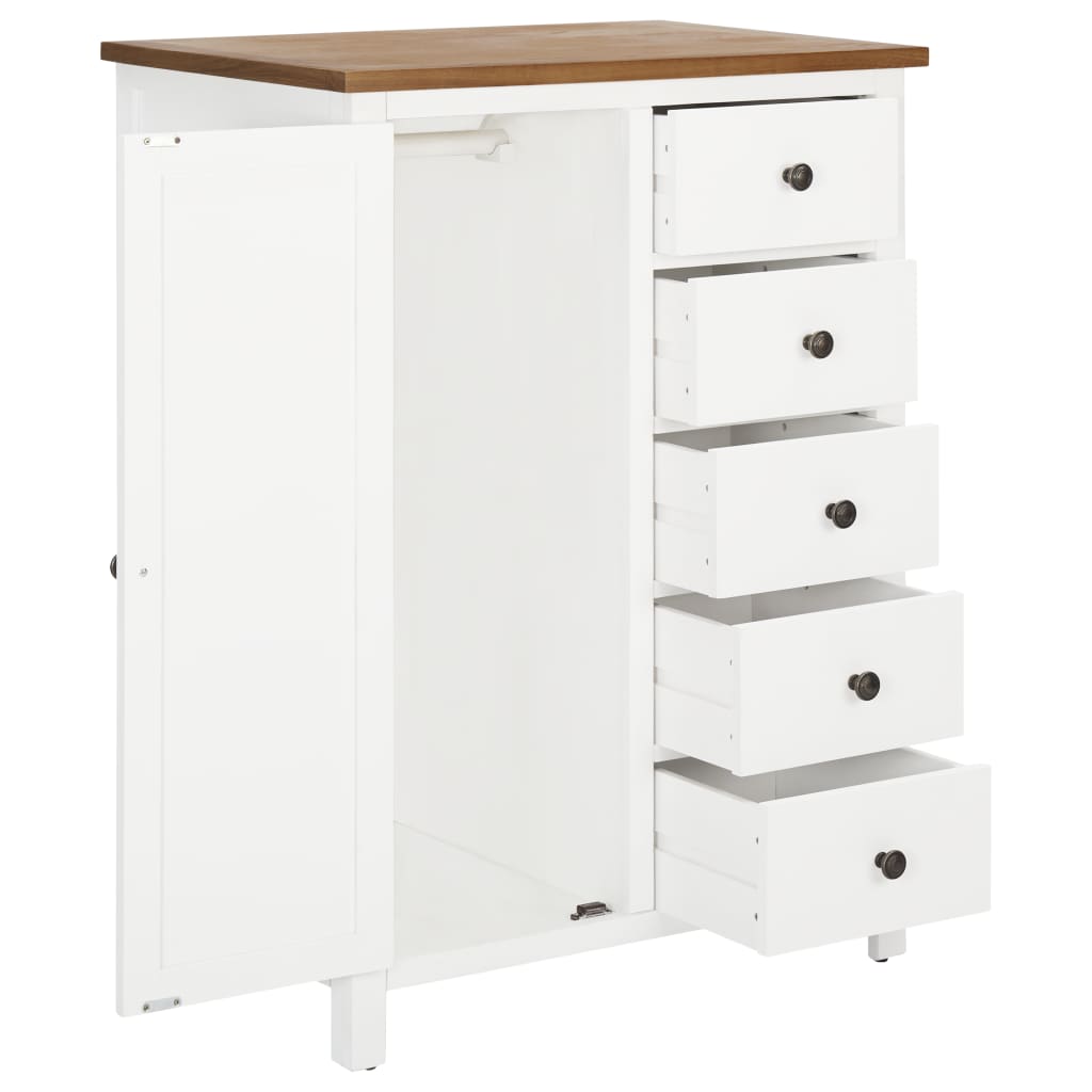 NNEVL Wardrobe 76x52x105 cm Solid Oak Wood