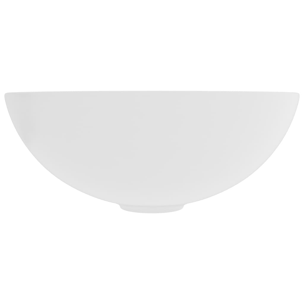 NNEVL Bathroom Sink Ceramic Matt White Round