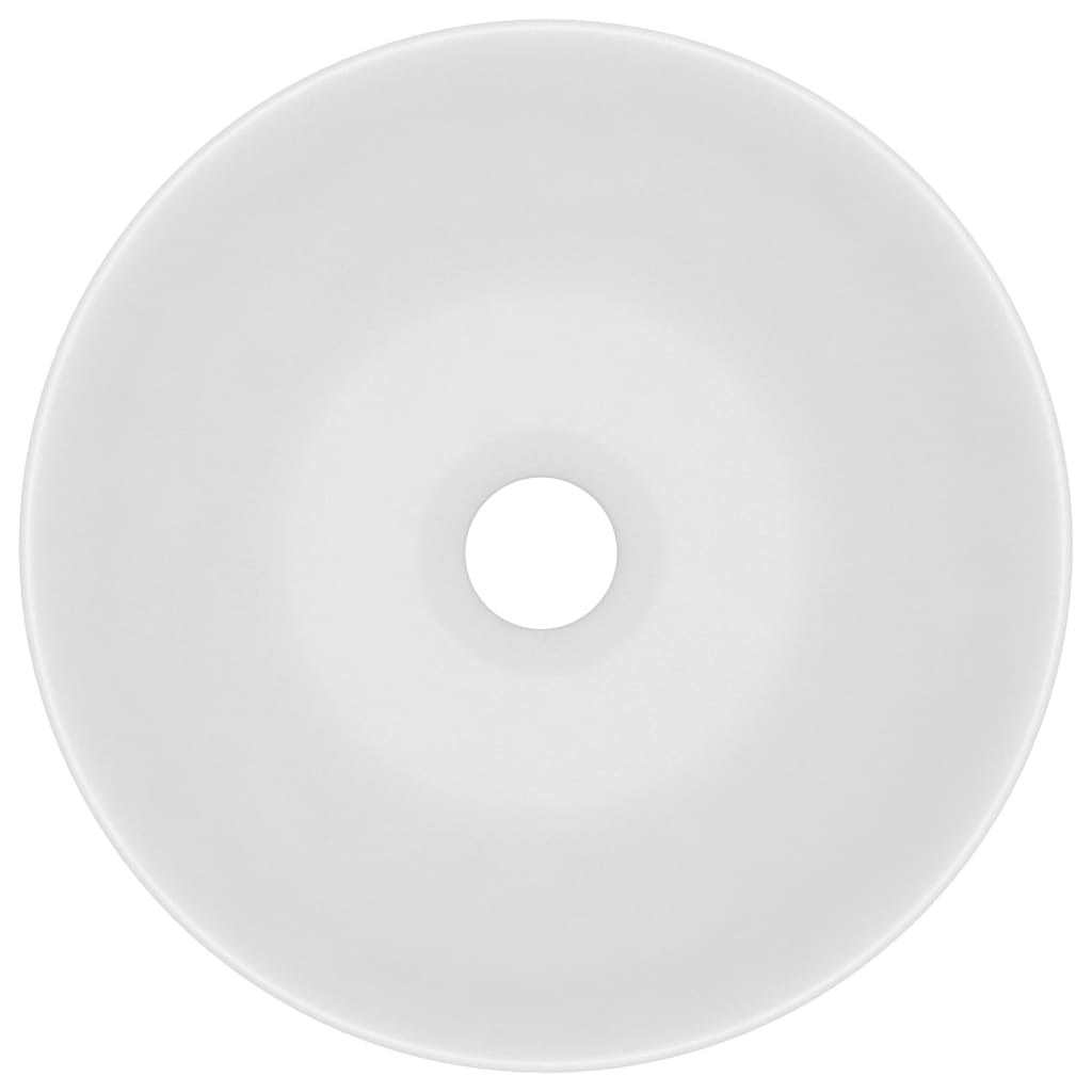 NNEVL Bathroom Sink Ceramic Matt White Round