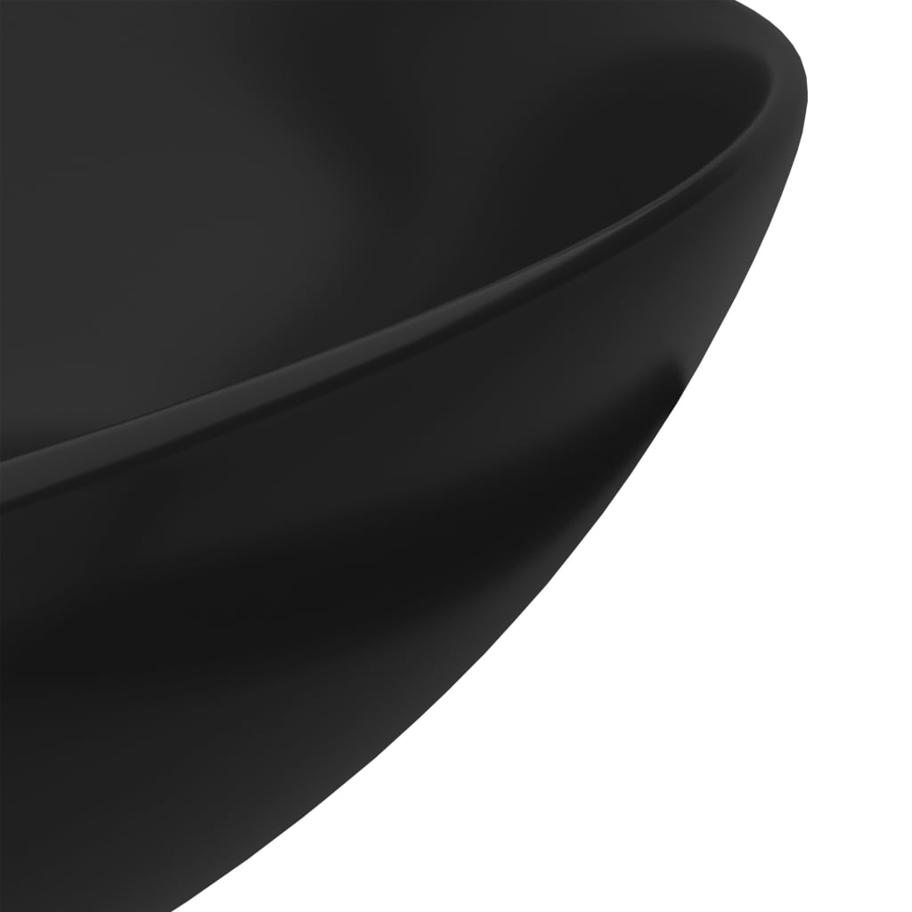 NNEVL Bathroom Sink Ceramic Matt Black Round