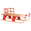 Vidaxl Snow Sled with Backrest, Foldable, 119 cm, Wood-0