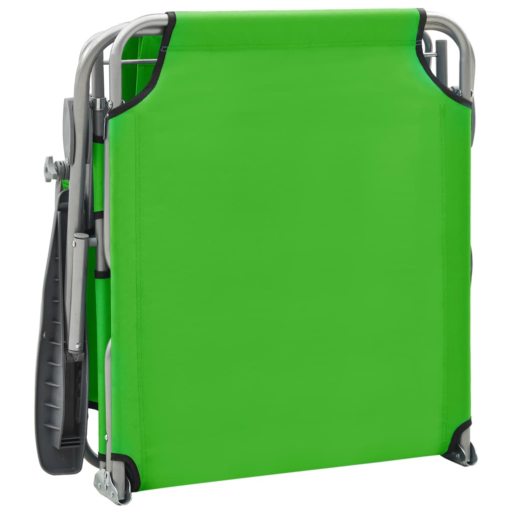 NNEVL Sun Lounger with Canopy Steel Green