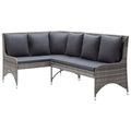 NNEVL Garden Corner Sofas 2 pcs Poly Rattan Grey