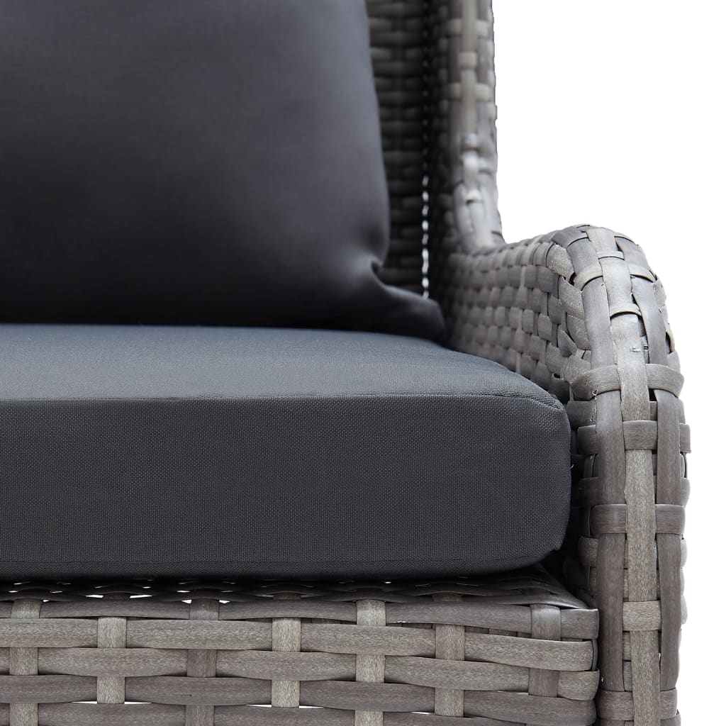 NNEVL Garden Corner Sofas 2 pcs Poly Rattan Grey